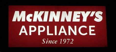 Mckinney's appliance - Business Profile for McKinney's Appliance Center Inc. Major Appliance Dealers. At-a-glance. Contact Information. 6723 Martin Way E. Olympia, WA 98516-5598. Visit Website (360) 456-8525. Customer ... 